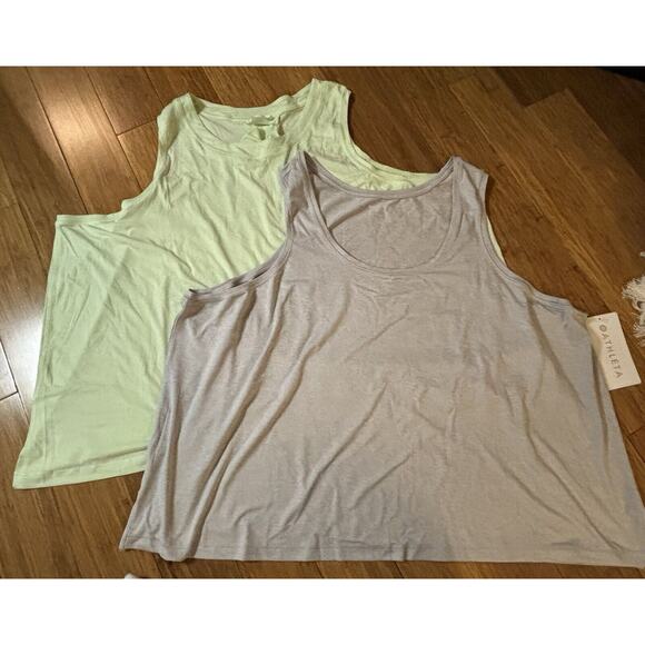 Athleta With Ease Muscle Tank & Uptempo Tank **LOT OF 2** Green & Gray 3X Active - Picture 5 of 11